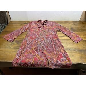 Robert Graham Brenna Dress Women XS Paisley Tie Silk Viscose Red